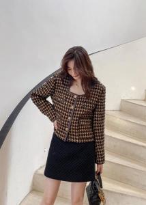 【现货】秀款！千鸟格拼皮外套,其它,欧尼蒂