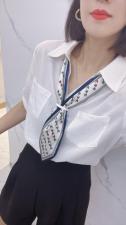 领结可脱衬衫，女装衬衫，一家人