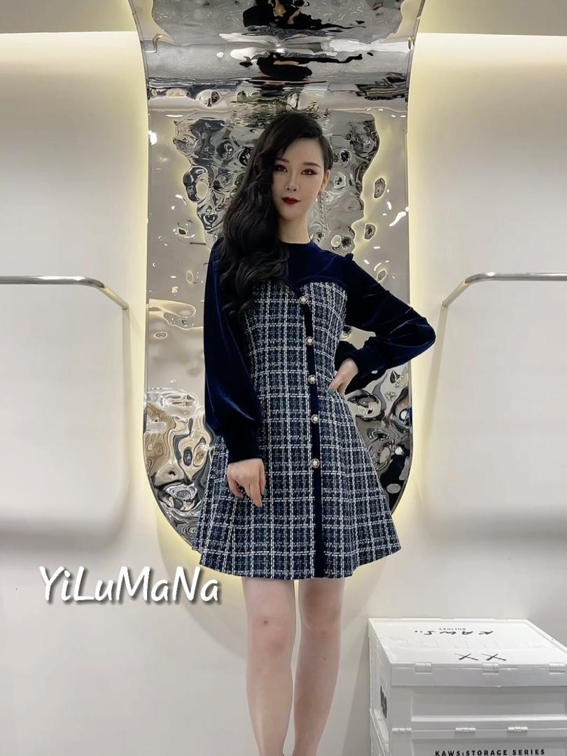 金丝绒拼接小香风，其它，一露玛娜