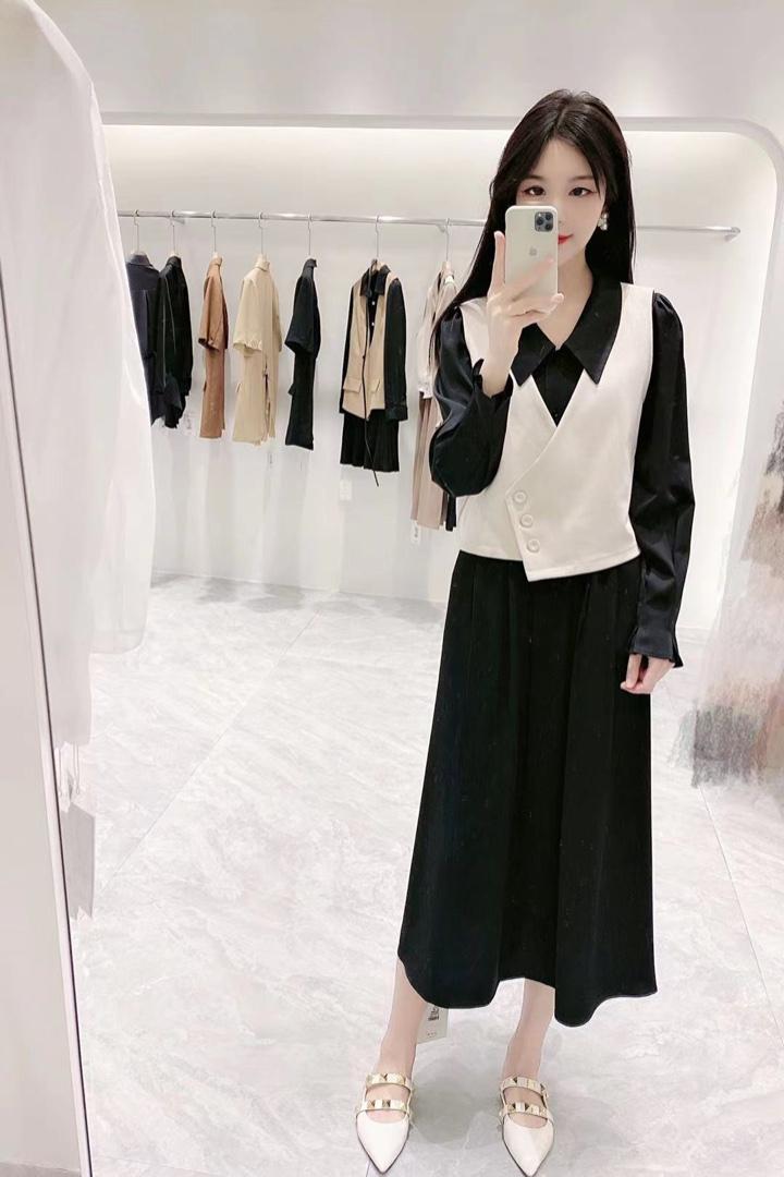 火爆秋新款韩版两件套连衣裙，女装连衣裙，江南E秀