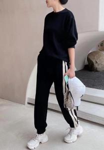 白条休闲卫裤，女装休闲裤，欧妮卡蒂蔓