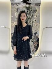 现货秋装韩版连衣裙，女装连衣裙，一露玛娜