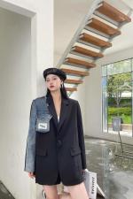 牛仔拼接西服，其它，QIANCHEN 谦晨