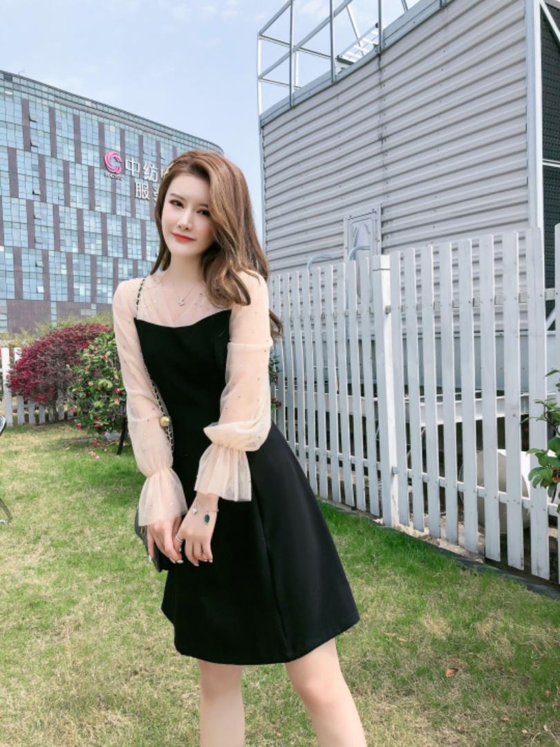 【现货】烫钻连衣裙，女装连衣裙，艾丹迪蔓