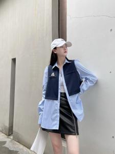 条纹拼接衬衫,女装衬衫,QIANCHEN 谦晨