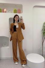 西装套装，女装西装，杏花