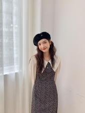 TWTIUWOO-秋装新款翻领碎花连衣裙，女装连衣裙，她物