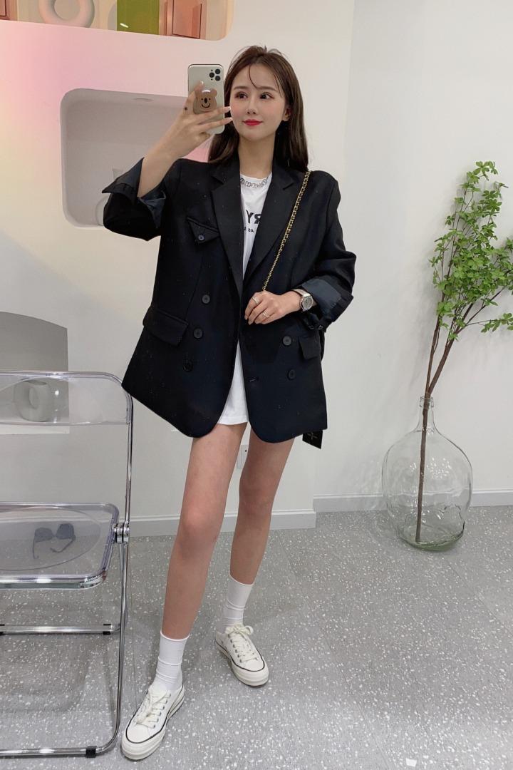 时尚气质款西装，女装西装，杏花