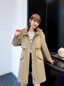 【现货】秋装连帽简单撞色风衣，女装风衣，爽靓爽