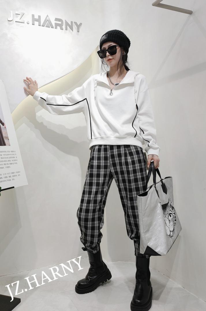 【现货】【2021】【秋装新品】【带帽卫衣】，女装卫衣/绒衫，俊泽.哈妮