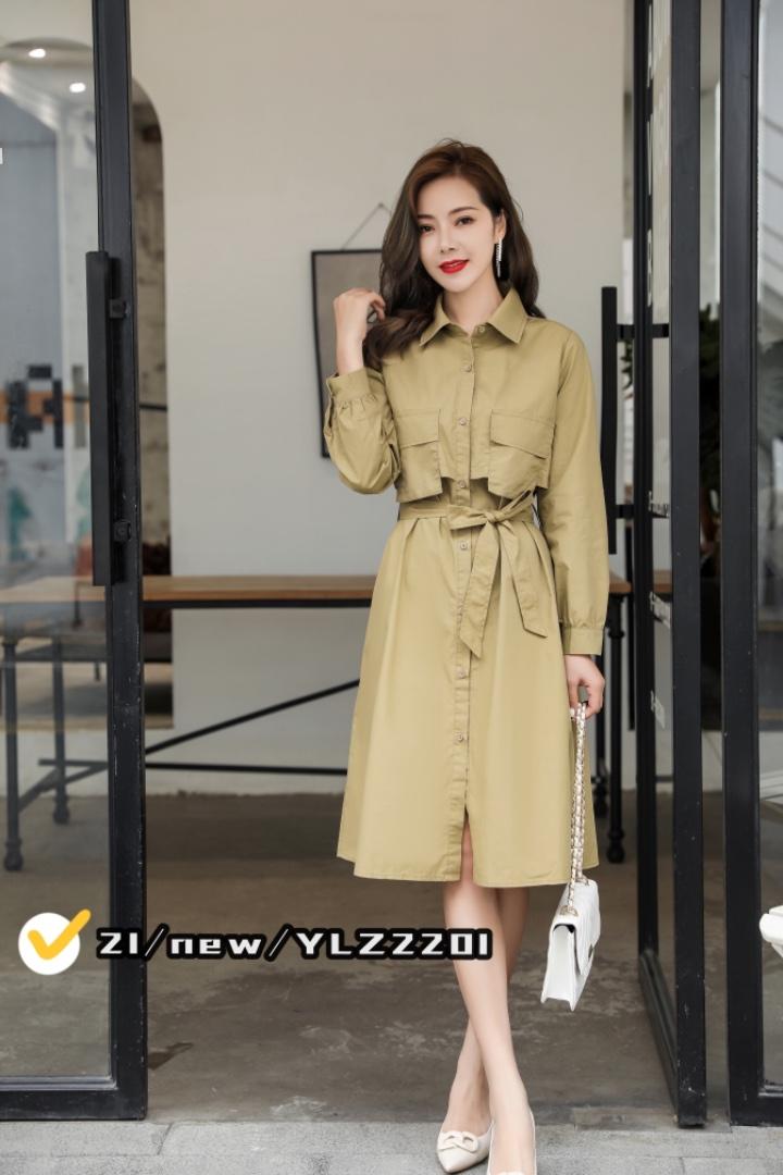 「现货」长款简约风衣，女装风衣，伊洛姿