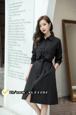 「现货」长款简约风衣，女装风衣，伊洛姿