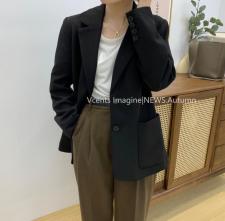4023A新品2021新秋季工厂设计款西服肩部设计显瘦，其它，素妮