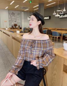秋季新款 格子衬衫,女装衬衫,斐伦缇娜