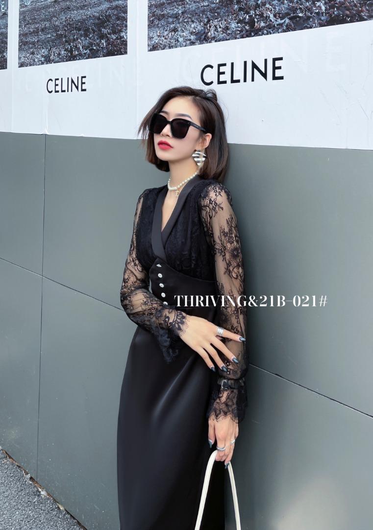 蕾丝袖连衣裙，女装连衣裙，斯瑞威