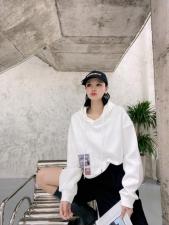 简蔻连帽贴布绣卫衣，女装卫衣/绒衫，简蔻