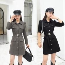 【现货】秋季新款工装风时尚连衣裙，女装连衣裙，欣卓越