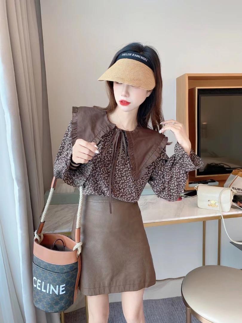 秋季新款拼接领百搭衬衫，女装衬衫，斐伦缇娜