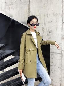 【现货】 秋装中长款收腰风衣,女装风衣,萱萱家