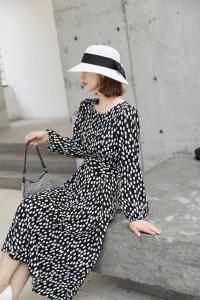 【秋季新款】淑女时尚波点连衣裙，女装连衣裙，笑思源