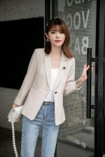 【新款现货】秋季星月美人胸针米白色气质小西装，女装西装，水锦红