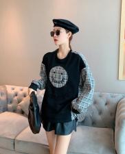 【现货】欧货同款拼接格子卫衣，女装卫衣/绒衫，衣尚怡