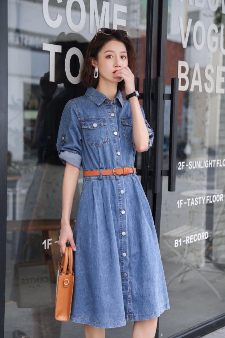 2021秋裤牛仔修身连衣裙，女装连衣裙，帕莎尔