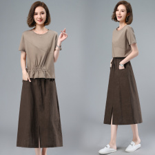 2021夏季文艺宽松抽绳衣摆舒适个性显瘦套装，女装套装/套裙，简韵佳