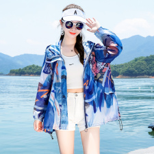 防晒衣女夏季2025新款长袖轻薄款印花百搭宽松冰丝透气罩衫防晒服，女装防晒衣，帛香坊
