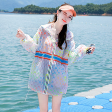 女童防晒衣夏季薄款洋气渐变色冰丝透气中大童韩版连帽防晒服外套，女装防晒衣，帛香坊