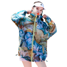 防晒衣女夏季2025新款长袖洋气国风印花防晒衫薄款透气罩衫防晒服，女装防晒衣，帛香坊