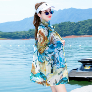 防晒衣女夏季2025新款长袖洋气国风印花防晒衫薄款透气罩衫防晒服，女装防晒衣，帛香坊