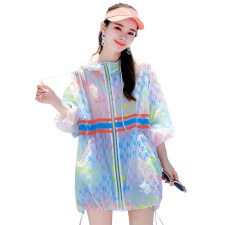 女童防晒衣夏季薄款洋气渐变色冰丝透气中大童韩版连帽防晒服外套，女装防晒衣，帛香坊