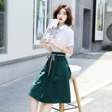 衬衫连衣裙两件套女夏季2025新款小个子显高显瘦高级感御姐套装裙，女装套装/套裙，难舍钰依