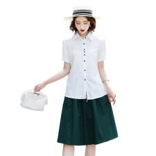 衬衫连衣裙两件套女夏季2025新款小个子显高显瘦高级感御姐套装裙，女装套装/套裙，难舍钰依