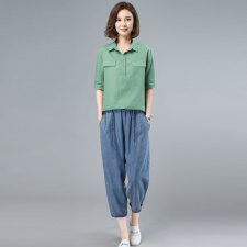 2023夏季时尚简约大方气质优雅纯色休闲透气两件套，女装套装/套裙，独衣靓