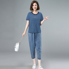 2022夏季新款简约时尚气质宽松休闲舒适两件套，女装套装/套裙，独衣靓