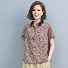 2021夏季时尚简约大方气质优雅衬衫印花，女装T恤，悦见她