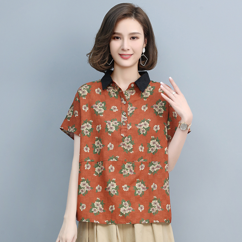 2021夏季时尚简约大方气质优雅衬衫印花，女装T恤，悦见她
