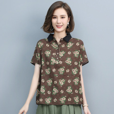 2021夏季时尚简约大方气质优雅衬衫印花，女装T恤，悦见她