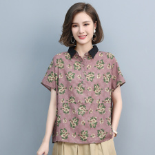 2021夏季时尚简约大方气质优雅衬衫印花，女装T恤，悦见她