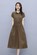 高檔棉麻連衣裙女2023夏季新款復(fù)古文藝氣質(zhì)收腰顯瘦休閑亞麻裙子，女裝連衣裙，鑫思依格