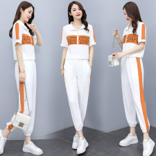 时尚休闲运动套装女2021年夏季新款女装气质休闲撞色两件套，女装运动套装，瑶迪依秀
