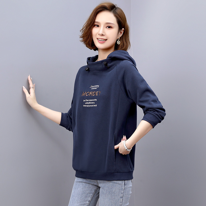2023春装新款简约时尚休闲宽松连帽卫衣，女装卫衣/绒衫，丽影随形
