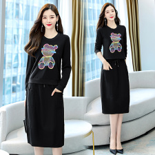 2021时尚简约大方气质优雅收腰显瘦休闲修身百搭两件套，女装套装/套裙，艾仟回(原伊仟回)