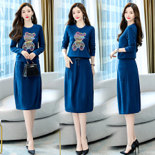 2021时尚简约大方气质优雅收腰显瘦休闲修身百搭两件套，女装套装/套裙，艾仟回(原伊仟回)