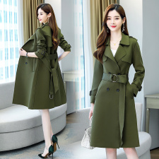 2021时尚简约大方气质优雅收腰显瘦休闲修身百搭潮流风衣外套，女装风衣，艾尚靓装