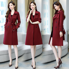 2021时尚简约大方气质优雅收腰显瘦休闲修身百搭潮流风衣外套，女装风衣，艾尚靓装