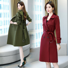 2021时尚简约大方气质优雅收腰显瘦休闲修身百搭潮流风衣外套，女装风衣，艾尚靓装