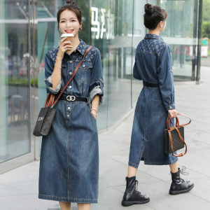 春秋洋氣高端牛仔裙連衣裙潮2025新款歐貨女時尚減齡氣質(zhì)顯瘦長裙圖片